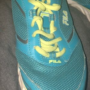 yellow and blue fila shoes